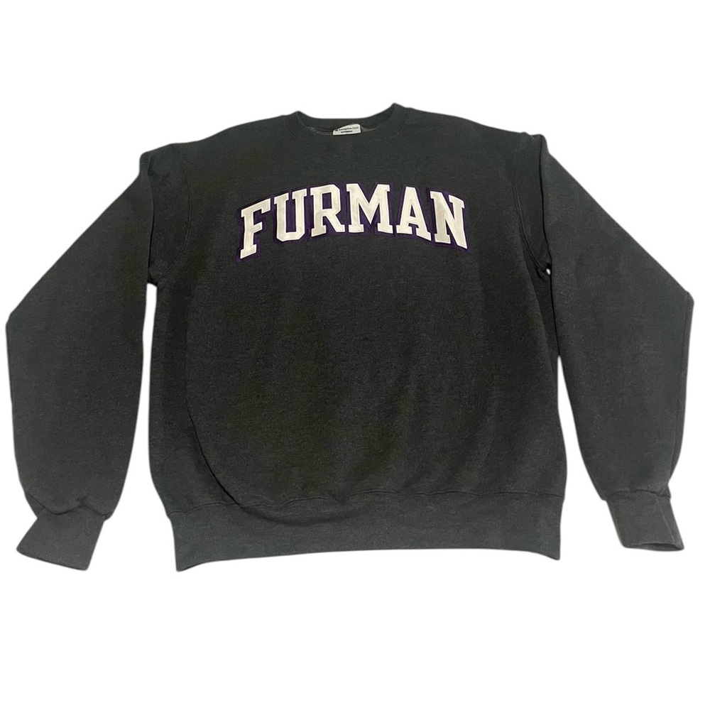 Furman Champion Dark Gray Crewneck Sweatshirt Adult size Medium